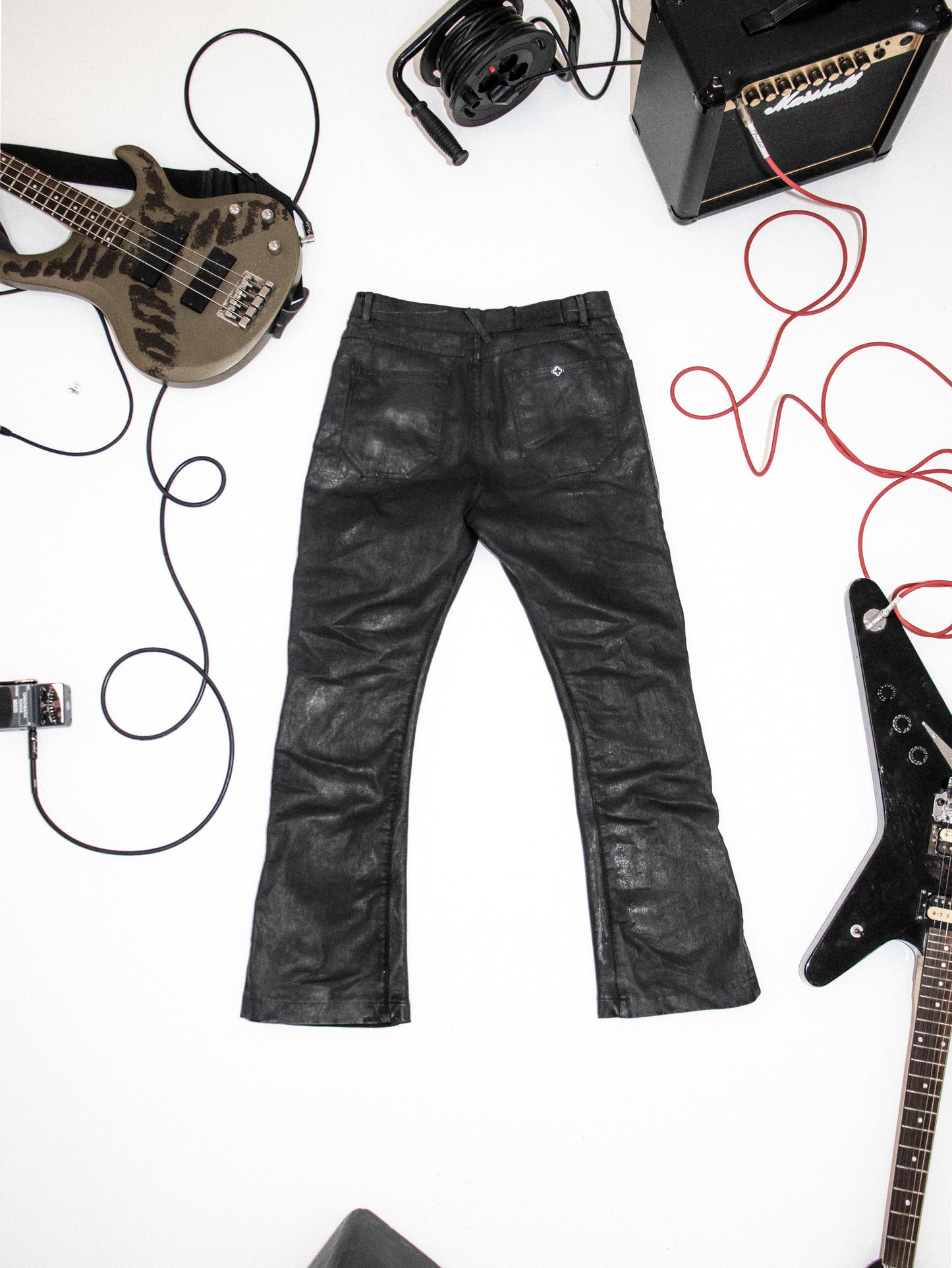 MANOPELLE CRACKED DARK GREY PANTS