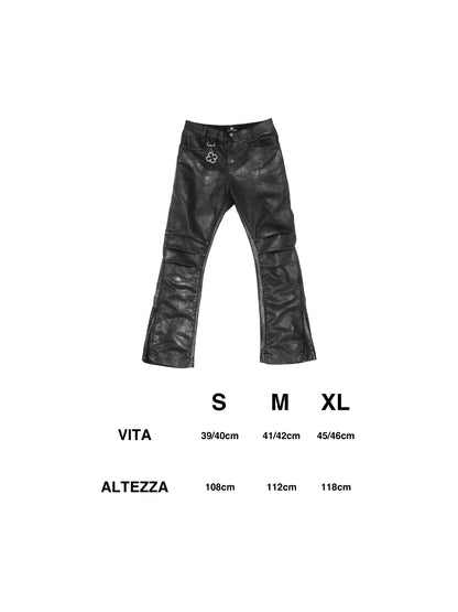 MANOPELLE CRACKED DARK GREY PANTS