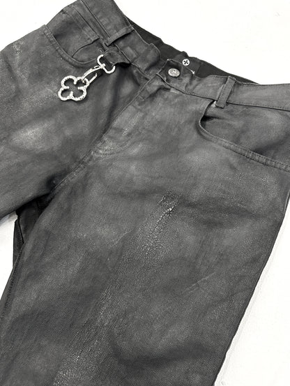 MANOPELLE CRACKED DARK GREY PANTS