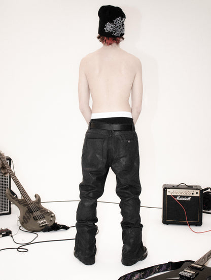 MANOPELLE CRACKED DARK GREY PANTS