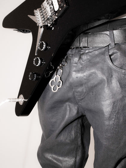 MANOPELLE CRACKED DARK GREY PANTS